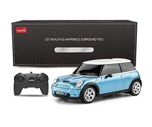 RASTAR Mini Cooper S 1:24 RC giocattolo auto, telecomando auto, regalo per bambini (Blu)