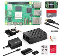 RasTech Raspberry Pi 5 16GB Starter Kit con 32GB Card Custodia Pi 5 con Active Cooler Lettore di schede Adattatore di schede Trasvite 1X Cavo HD Out e alimentatore USB C