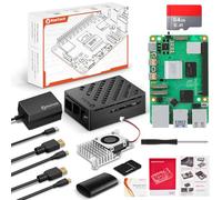 RasTech Raspberry Pi 5 4GB Kit 64GB Edition con Active Cooler, alimentazione USB-C da 27W 5.1V5A, scheda Pi5 8GB, kit lettori di schede da 64GB, custodia Pi 5, cavi di uscita Dual 4K Micro HD
