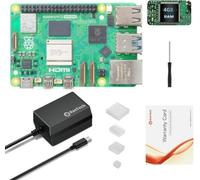 RasTech Raspberry Pi 5 Kit 4GB RAM con 27W PD Alimentatore 5.1V5A, Dissipatori di calore in alluminio e Raspberry Pi5 4GB Scheda Incluso