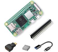 RasTech Raspberry Pi Zero 2W Kit con Pin Header, Dissipatore di Calore in Alluminio, Cavo Micro USB OTG, Mini Adattatore HDMI-HDMI (con CPU Quad-Core, Bluetooth 4.2, BLE, Antenna integrata ecc.)