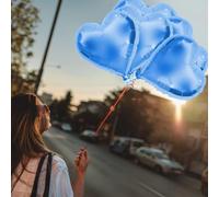 RASTKY 10 Pezzi "Palloncini in Foglio di Alluminio a Cuore Palloncini a Forma di Cuore Decorazioni per Feste di Compleanno per Matrimoni d'amore Romantici (BLUE)