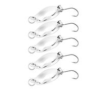 RASTKY 10 Pz Esche Da Pesca Set Metallo Wobbler Esche Gancio Richiamo per la Pesca Lampeggiante Richiamo Artificiale 3.2 Cm Oro/Argento 10# 6# (#2)