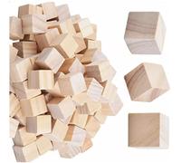RASTKY 100 Pezzi di Cubi di Legno Ecologici da 2 Cm per Progetti e Lavori Manuali, Pittura Perfetta, Impilamento e attività Familiari