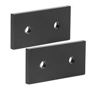 RASTKY 2 Pezzi in Lega di Alluminio Nera a 2 Fori per Giunti, Piastra Piana Resistente Alla Compressione, Connessione per Mobili e Macchinari e Piastre di Giunzione Resistenti Alla Corrosione (3030)