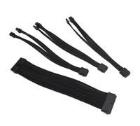 RASTKY 4pcs 18awg Cavi di Alimentazione per Estensione del Cavo Psu da 30 Cm a Maniche Nylon a 24 Pin ATX 4+4pin CPU 6+2pin PCIE GPU Alimentatore GPU Cavo di Estensione con CEBS (BLACK)