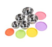 RASTKY 5 Gufi in Acciaio Inossidabile con Coperchio per Cucinare, Cucinare, Servire e Servire Contenitori per Alimenti in Piastrelle