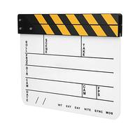 RASTKY ACRYLIC Movie Clapperboard 30x25cm Direttore Professionale Action Clap Strumento Fotografico Film con Magnet per il Gioco di Ruolo, L'editing, la (Scheda bianca a strisce gialla (Pav1ywe4))