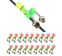 RASTKY Allarme Pesca Notturno a LED di Alta qualità con Indicatore di Doppio Campanello, Adatto a Condizioni Meteorologiche Estreme, 10 Indicatori Luminosi Rossi e 10 Verdi (Rosso)