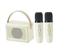 RASTKY Altoparlante Karaoke in Miniatura Microfono Wireless Multifunzionale a Lunga Durata per Riunioni di Famiglia Altoparlante ABS Microfono da 2,9 Pollici 1x (Doppio)