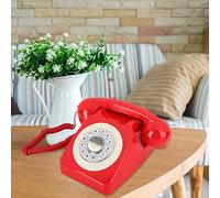 RASTKY Amanti Antichi Antage Telefonici, Telefono Fisso Rosso retrò con Elegante Telefono da Scrivania, Hotel e Decorazioni