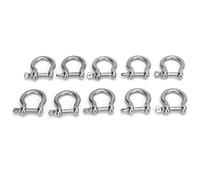 RASTKY Ancoraggio Ad a D con Grillo di Prua in Acciaio Inossidabile da 10 Pezzi Ad Alta Durezza per Campeggio Ed Escursionismo, Superficie Liscia, Forte capacità di Carico, Design Senza Sbavature (M5)