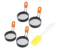 RASTKY Anello per Uova Rotondo di Alta qualità con Rivestimento Antiaderente, Strumento da per Preparare Muffin, Omelette, Uova in Camicia, Panini, Confezione da 4