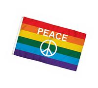 RASTKY Banner in Poliestere Resistente Sbiadimento con Bandiera della Pace Colorata di Alta qualità per la Decorazione domestica; Resistente Ai Raggi ; 90x150 Cm