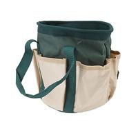 RASTKY Borsa Porta Attrezzi da Giardino Portatile Robusta Borsa Portaoggetti in Tessuto Oxford con 6 Tasche per Giardiniere, Scelta Regalo per le Donne, 7,9x7,9x7,5 Pollici (Verde con color crema)
