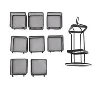 RASTKY Bustina di tè a 2 Livelli con 8 Cestelli Rimovibili, Supporto per Bustine di tè, Mobiletto da a Carosello, Porta Bustine di Rotante per Riporre 96 di (8 cestini)