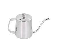 RASTKY Caffettiere a Gocciolamento Caffettiera in Acciaio Inossidabile Caffettiere per Versare - a Collo di Cero su Tea Vaso con Coperchio (Argento 350ml)