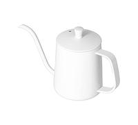 RASTKY Caffettiere a Gocciolamento Caffettiera in Acciaio Inossidabile Caffettiere per Versare - a Collo di Cero su Tea Vaso con Coperchio (Bianco 600ml)