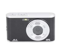 RASTKY Camera Digitale da 48 MP, Doppie Fotocamere, Messa a Fuoco Automatica, Immagine Tagliente, Video 4K, Zoom 16x, Display IPS da 2,4 Pollici, Alta Definizione, Telecamera Portatile (BLACK)