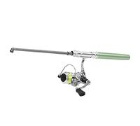 RASTKY Canna da Pesca Mini Pen con Mulinello Combinato - Canna in Lega di Alluminio Aeronautico Ultraleggera per la Pesca in Mare - Lunghezza Massima Spiegata 37,0" - Cuscinetto 2+1BB (GREEN)