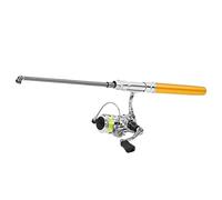 RASTKY Canna da Pesca Mini Pen con Mulinello Combinato - Canna in Lega di Alluminio Aeronautico Ultraleggera per la Pesca in Mare - Lunghezza Massima Spiegata 37,0" - Cuscinetto 2+1BB (GOLD)