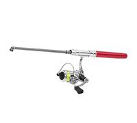 RASTKY Canna da Pesca Mini Pen con Mulinello Combinato - Canna in Lega di Alluminio Aeronautico Ultraleggera per la Pesca in Mare - Lunghezza Massima Spiegata 37,0" - Cuscinetto 2+1BB (rosso)