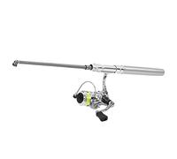 RASTKY Canna da Pesca Mini Pen con Mulinello Combinato - Canna in Lega di Alluminio Aeronautico Ultraleggera per la Pesca in Mare - Lunghezza Massima Spiegata 37,0" - Cuscinetto 2+1BB (SILVER)