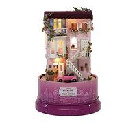 RASTKY Carillon Modello Casa con Luce a LED e Copertura Antipolvere, Kit di Blocchi Romantici in Miniatura Fai-da-te per Amici, Famiglie, Bambini (#2)