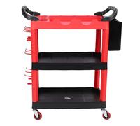 RASTKY Carrello Portautensili per Dettagli Automatici Durevole Organizer con Rotelle a 3 Livelli per la Casa del Garage del Meccanico, Robusta Struttura in ABS capacità di 440 Libbre