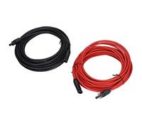 RASTKY Cavo di Prolunga Solare 10AWG capacità di Carico Ad Alta Tensione Impermeabile Connettore Maschio Apparecchiature per la Generazione di Energia Solare Rosso 2 Pezzi (10m)