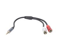 RASTKY Cavo Stereo da 3,5 Mm Adattatore Placcato Oro Trasparente per Amplificatore Altoparlante, Cavo Sdoppiatore a Y da 30 Cm per Tablet, Lettori MP3, Plug and Play