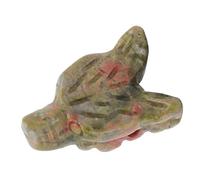 RASTKY Ciondolo a Forma di Statuetta intagliata. Elegante Statuetta Naturale da Donna, Uomo, Teschio da 2,17 Pollici con Decorazioni a (Viola)