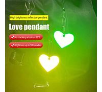 RASTKY Ciondolo Riflettente di Sicurezza a Forma di Cuore d'Amore di Colore Misto da 12 Pezzi, Materiale in PVC Riflettente per Zaino da Ciclismo da Corsa (Colorful)