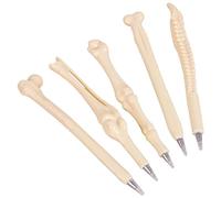 RASTKY Confezione da 5 Esclusive Penne a Sfera a Forma di Osso, Impugnatura Comoda e Resistente per Bambini, Materiale Plastico Non Tossico, Circa 15 X 5 X 1 Cm, Penne a Sfera a Forma di Osso