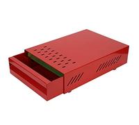 RASTKY Contenitore per caffè a Cassetto con Riduzione del Rumore Contenitore per caffè Macinato per Caffetteria | Vernice Resistente Alla Corrosione per Ferro + Gomma Argento 35 X 25 X 9,5 Cm (rosso)