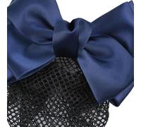 RASTKY Copri Chignon con Fermaglio per Capelli con fiocco. Elegante per Capelli per Cameriere, Dottore, Macchinista, Tessuto da Donna (Rete blu Bowknot)
