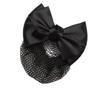 RASTKY Copri Chignon con Fermaglio per Capelli con fiocco. Elegante per Capelli per Cameriere, Dottore, Macchinista, Tessuto da Donna (Rete nera con fiocco)