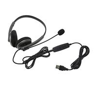 RASTKY Cuffia Multifunzionale per Call Center con Protezione Acustica e Microfono Ruotabile per Professionisti Aziendali ABS, Nera (USB)