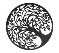 RASTKY Decorazione da Parete Rotonda in Metallo per Albero Decorazione Moderna per Placca da Parete per Ufficio Domestico 11,81 Pollici