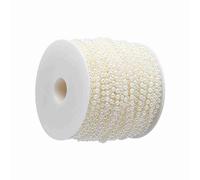 RASTKY Decorazione Romantica con Perline: Tenda con Perline Artificiali da 40 M/rotolo da 4 Mm per Centrotavola Nuziali e Bouquet da Sposa (Beige)