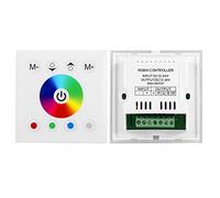 RASTKY Dimmer per Pannello Touch LED RGBW per Strisce Luminose LED, Elegante Controller di Luce per Decorazioni Domestiche, Materiale ABS Bianco/ 3,4x3,4x1,3", 12-24 V CC per Soggiorno o Camera da