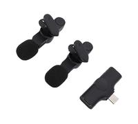 RASTKY Doppio Microfono Wireless da 2,4 GHz con Cancellazione del Rumore, Microfono da Bavero per Registrazione Video, Streaming Live, Batteria da 8-10 Ore, per Vlogging, Interviste, Podcasting,