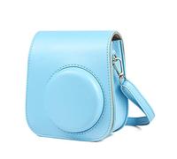 RASTKY Elegante Custodia Protettiva in Pelle PU per Fotocamera con Tracolla per Mini 11, Design con Chiusura in Metallo, per Appassionati di Moda, 172 G, Bianco, Blu, Rosa, Viola (BLUE)