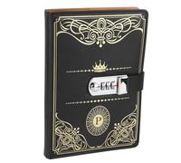 RASTKY Elegante Diario A5 in Stile retrò con Serratura a Combinazione, Quaderno a Righe per Uomini D'affari, Carta da Stampa Smaltata Spessa 100 G Oro 8,7 X 5,9 X 1,2 Pollici