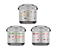 RASTKY Foglio dei Tempi di Cottura da 3 Pezzi con Magnete Ad Alta Resistenza, Caratteri Trasparenti Guida di Riferimento per Pentola a Pressione per un Recupero Rapido, Ideale per L'uso in