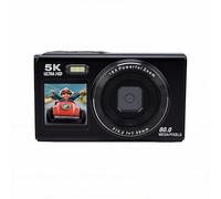 RASTKY Fotocamera Digitale 5K 80MP Zoom 18X Fotocamera CCD a Doppio Schermo Messa a Fuoco Automatica per Vlogging con WiFi per Documentazione Fotografica e Streaming Live (BLACK)