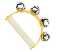 RASTKY Giocattolo Colorato con Campanelli con Manico in Legno per Bambini, Giocattolo Musicale Jingle Bell Dal Design Ergonomico per la Prima Educazione (YELLOW)