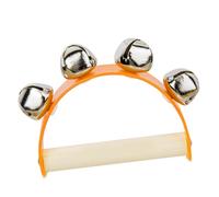 RASTKY Giocattolo Colorato con Campanelli con Manico in Legno per Bambini, Giocattolo Musicale Jingle Bell Dal Design Ergonomico per la Prima Educazione (ORANGE)