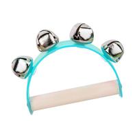 RASTKY Giocattolo Colorato con Campanelli con Manico in Legno per Bambini, Giocattolo Musicale Jingle Bell Dal Design Ergonomico per la Prima Educazione (BLUE)