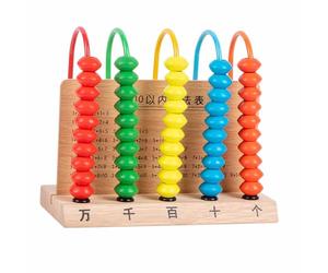 RASTKY Giocattolo Educativo Matematico Cornice per Calcolo Aritmetico con Design del Contatore a Righe, Abaco per L'apprendimento dei Bambini Facile da Usare, Materiale in Legno Resistente, (Legno